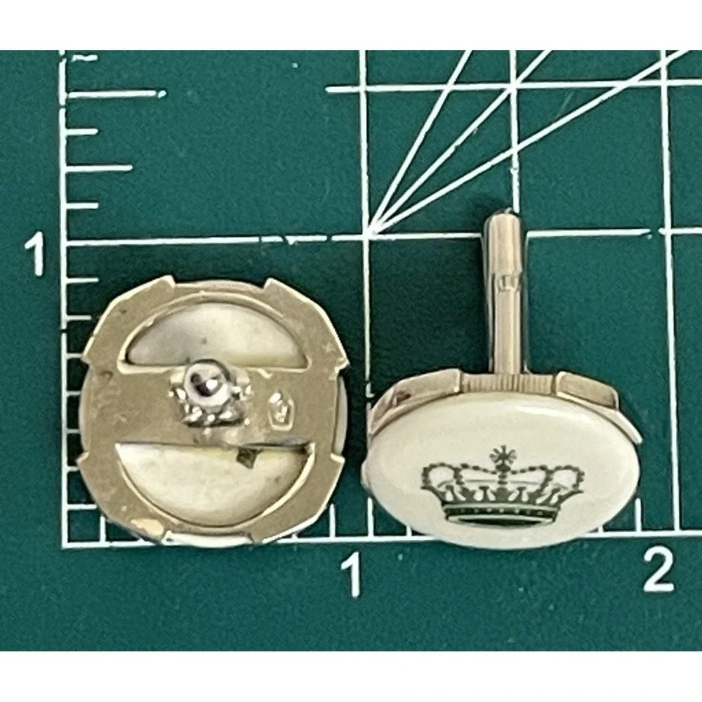 Royal Copenhagen Porcelain Crown Toggle Cufflinks